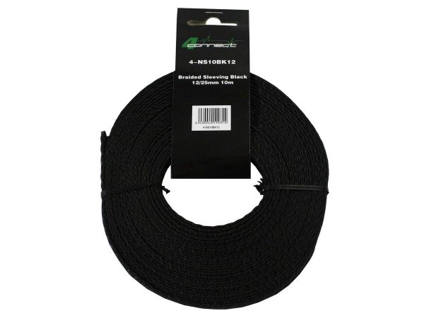 FOUR Connect 4-NS10BK12 nylon/kangas-sukka musta 12/25mm 10m