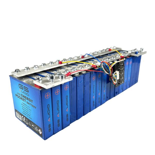60A BATTERY - GS AUDIO 12*40.5 H11cm - 18 CELLS LTO - 14V + BMS AND BARS