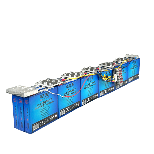 60A BATTERY - GS AUDIO 7*69 H11cm - 18 CELLS LTO - 14V + BMS AND BARS