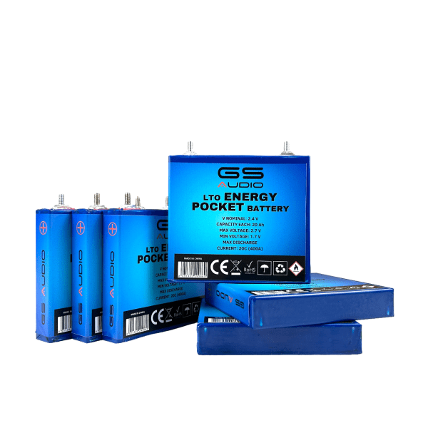 6 CELLS GS AUDIO LTO - 2.4V / 20Ah - 108*116*22mm - TITANIUM LITHIUM
