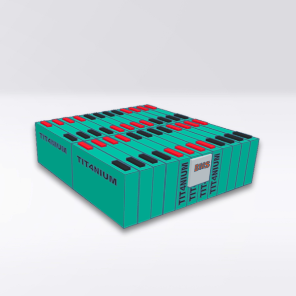 LTO TITANIUM 14.4V 140Ah Battery - 24 Cells with BMS and Bars - 35x34.8x12cm