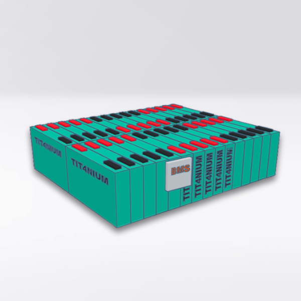 LTO TITANIUM 14.4V 175Ah Battery - 30 Cells with BMS and Bars - 35x43.5x12cm