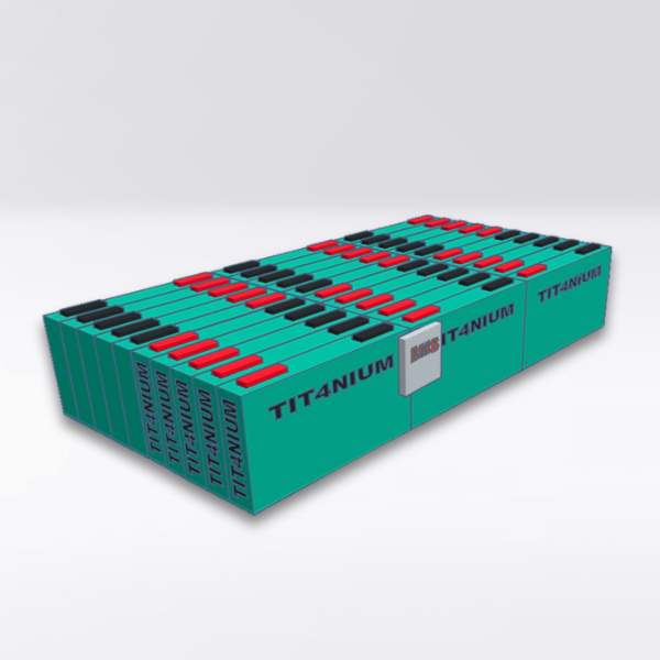 LTO TITANIUM 14.4V 175Ah Battery - 30 Cells with BMS and Bars - 52.5x32x12cm